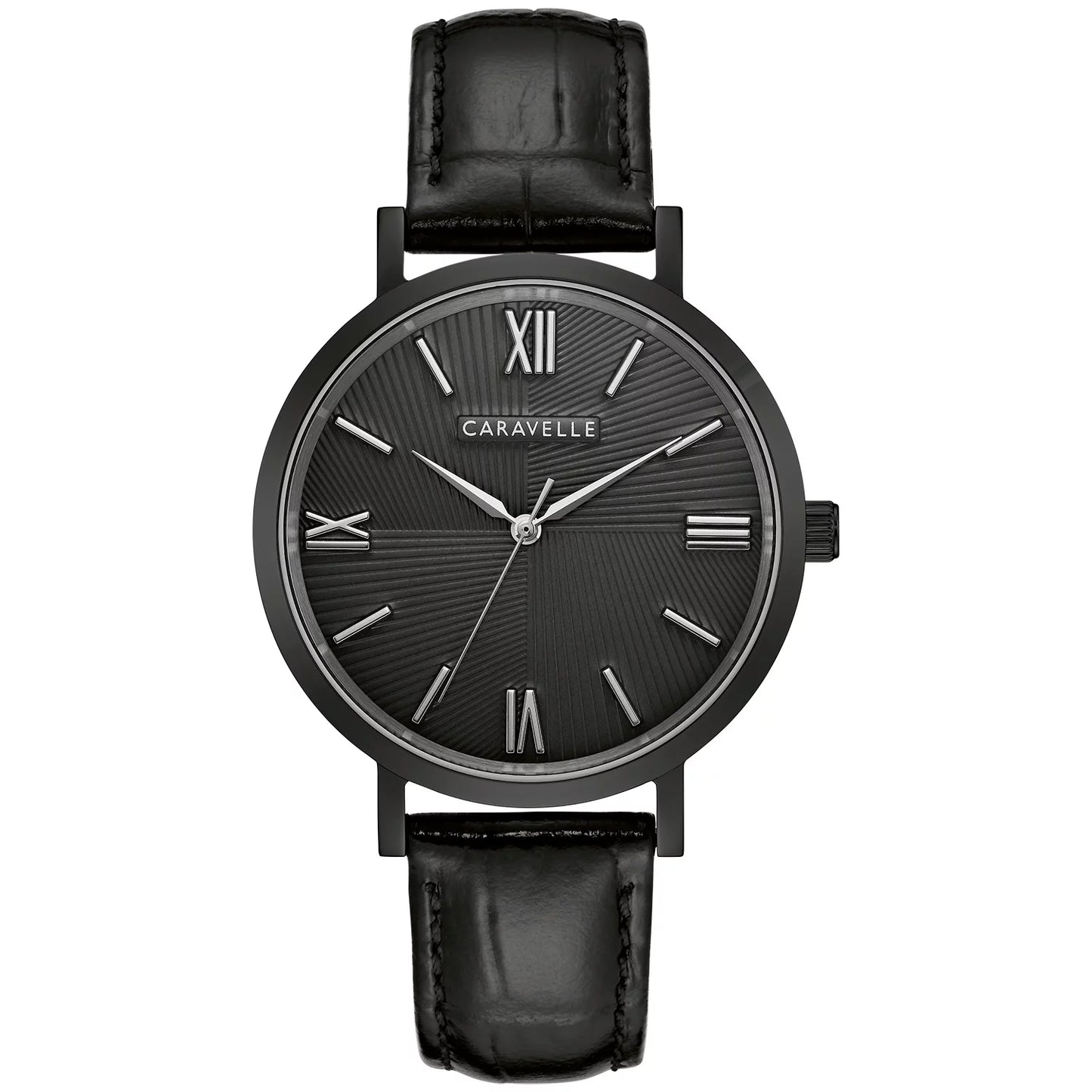 by  Men'S Black Leather Strap Watch 45A148